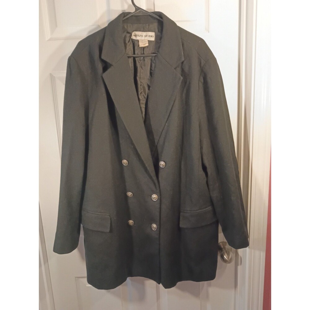 Adolfo Studio Blazer Jacket Plus Size 26W Black